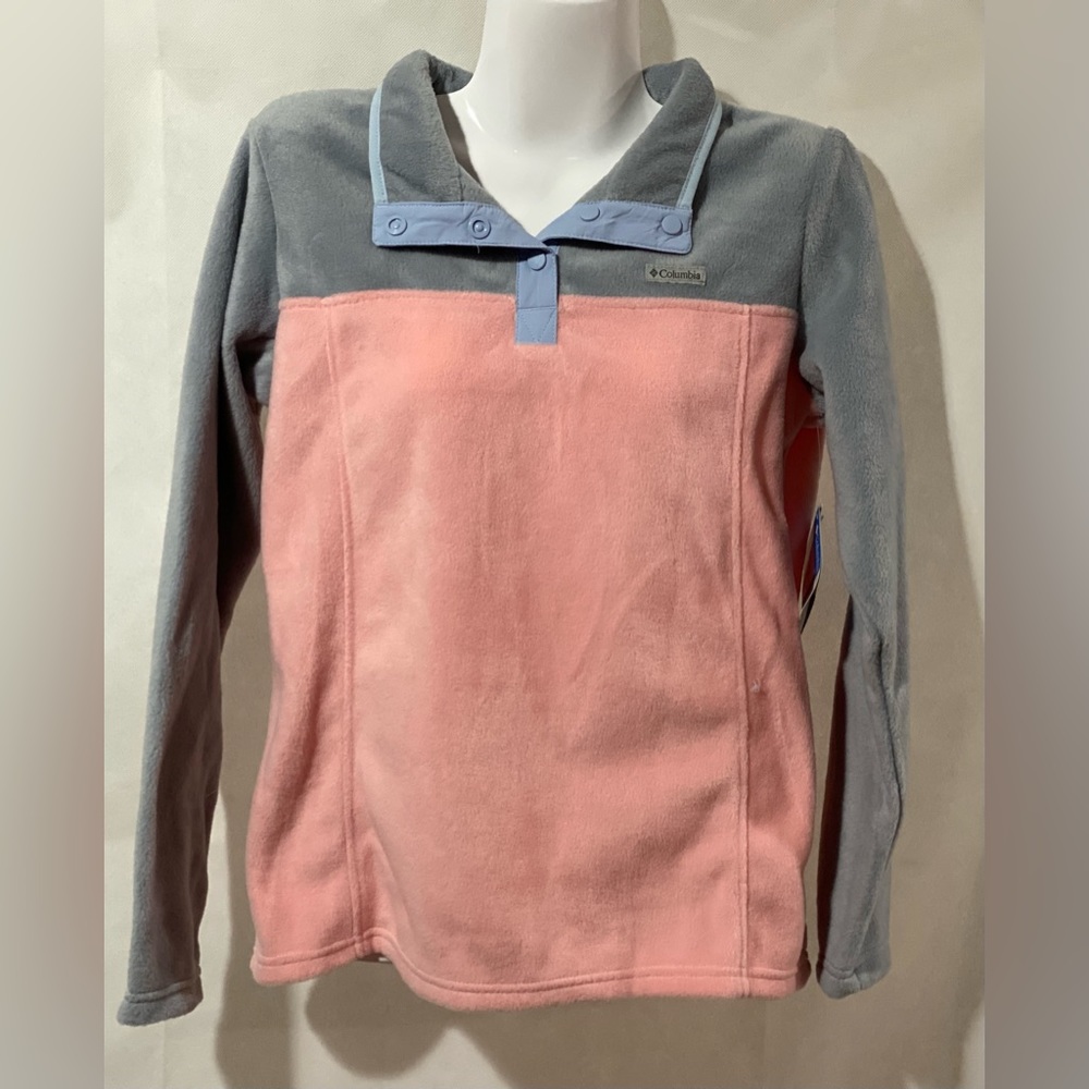 Columbia size XL girls pink and gray pullover